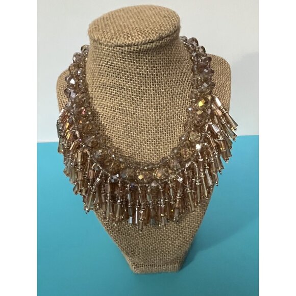 Aldo Multi-Layered Statement Necklace With Beaded Fringe Design - Picture 2 of 10